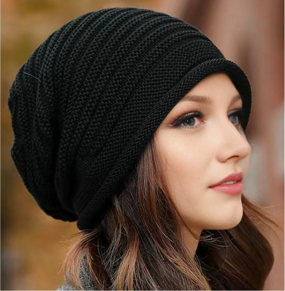 Black Warm & Stylish Women's Knitted Beanie (3 Pack) Perfect For Cold Weather Comfort Hats