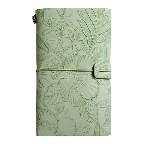 Green 2 Pack Floral Embossed Pu Leather Journals 192 Pages Each Notebooks