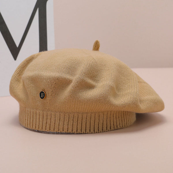 Brown Inspired Knitted Beret Stretchy & Comfortable Wool Blend Cap Hats
