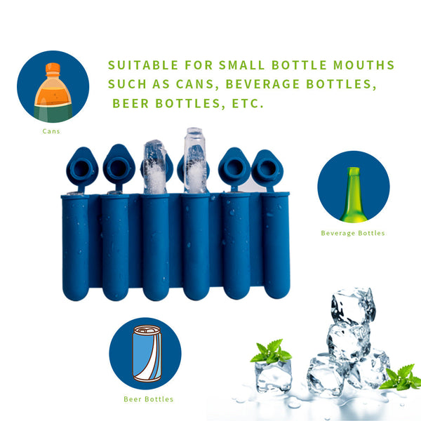 Blue Bottle & Can Friendly Ice Stick Molds 6 Cup Design Set Of 10 Ice Cubes Trays & Moulds