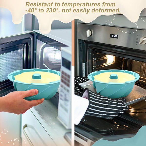 Pink Non Stick Silicone Cyclone Cake Pan Set (10 Molds) Perfect For Desserts Baking Cups & Cases