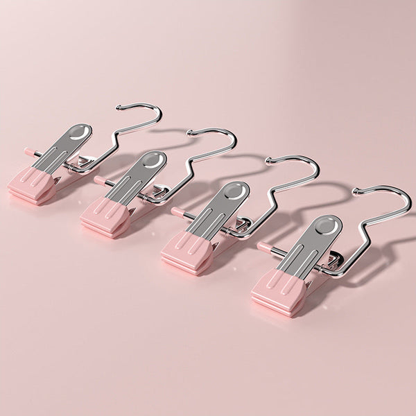 Pink Stainless Steel Hanging Clips (35 Pcs) Strong Grip For Pants Hats Socks Laundry Activewear Pants