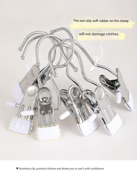 Pink Stainless Steel Hanging Clips (35 Pcs) Strong Grip For Pants Hats Socks Laundry Activewear Pants