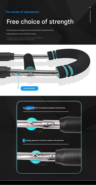 Blue Black Adjustable U Shaped Arm Exerciser For Home Fitness Strength Training (30Kg) Other Equipment & Gear