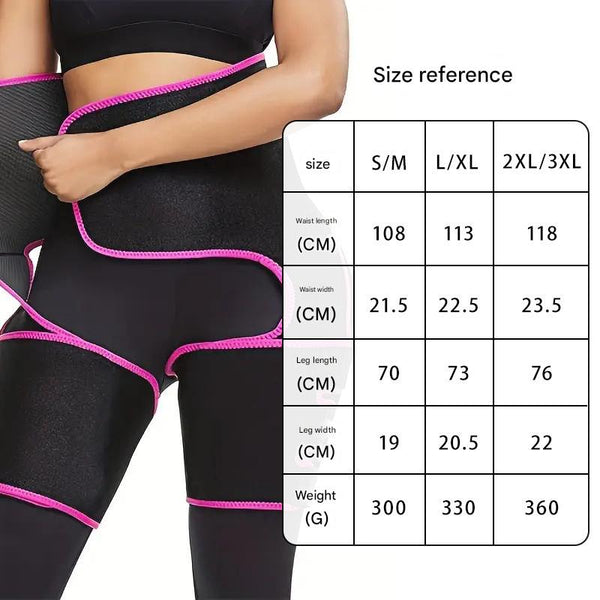Pink Women's 3 In 1 Body Shaper: Waist Cincher Thigh Slimmer Glute Lifter Workout Gear (Size S/M) Shapewear