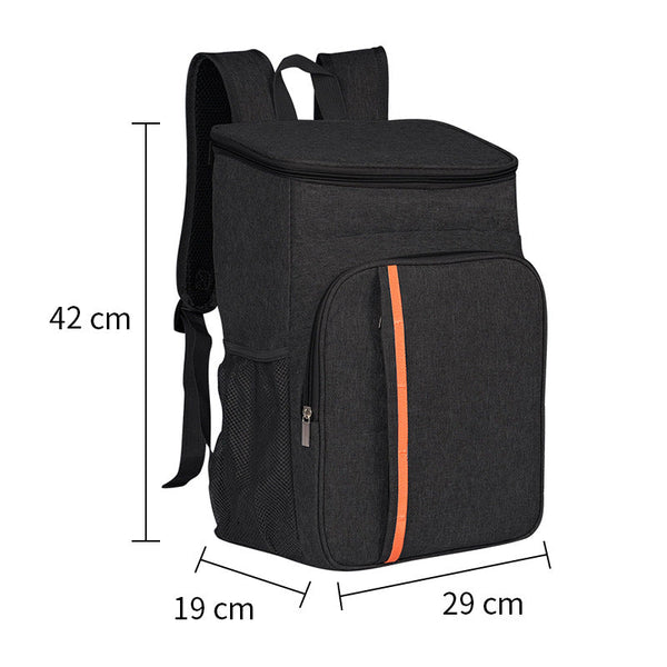 Black Leakproof Insulated Backpack Cooler Durable Oxford Cloth For Travel & Picnics Insulated Food Delivery Bags