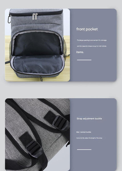 Black Leakproof Insulated Backpack Cooler Durable Oxford Cloth For Travel & Picnics Insulated Food Delivery Bags