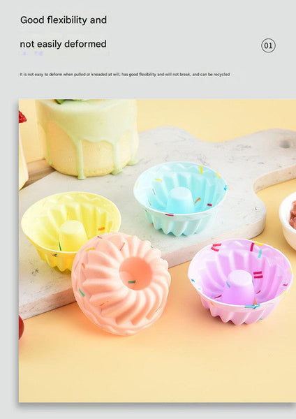 Style 1 Silicone Mini Cake Molds (30 Pack)For Cupcakes Desserts (6.5X6.5X3.2Cm) Muffin Pans & Baking Moulds