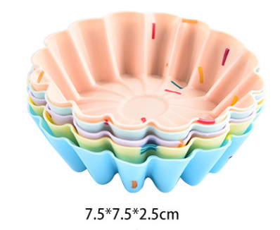 Style 4 Silicone Mini Cake Molds (30 Pack) For Cupcakes Desserts (7.5X7.5X2.5Cm) Muffin Pans & Baking Moulds