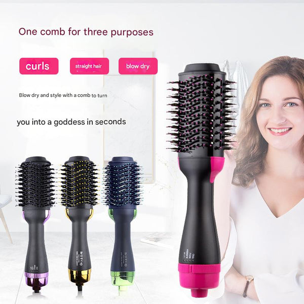 Red 3 In 1 Hot Air Brush Hair Dryer & Styler Volumizer Straightener Curler Hair Dryers