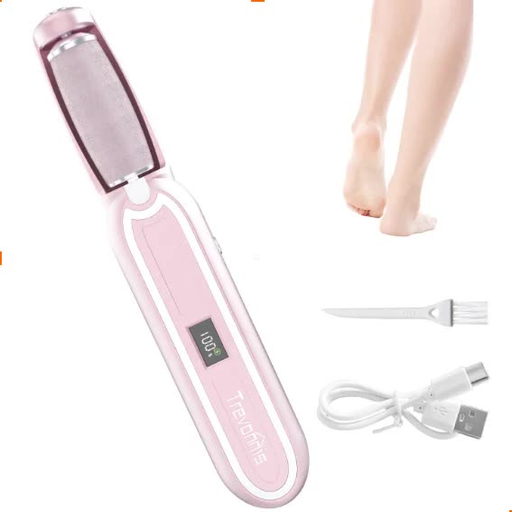 Pink Rechargeable Electric Callus Remover 3 Speeds Lcd For Smooth Feet Foot Creams & Treatments
