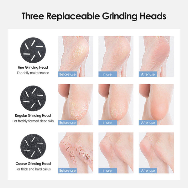 Black Rechargeable Electric Foot Grinder With Suction Complete 10 Piece Pedicure Kit Foot Creams & Treatments