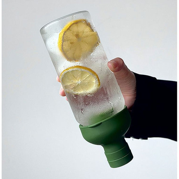 Style Cold Brew Bottle 450Ml Glass Leak Resistant Silicone Top Green Lid Vacuum Flasks & Mugs