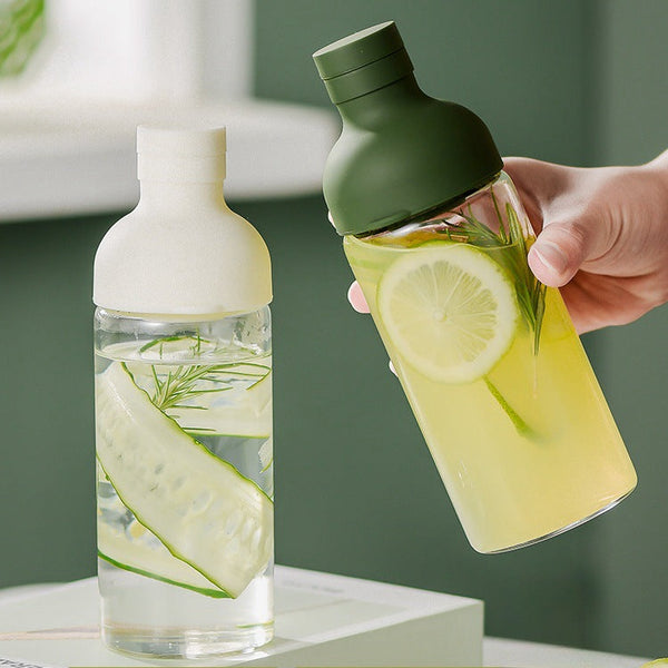 Style Cold Brew Bottle 450Ml Glass Leak Resistant Silicone Top Green Lid Vacuum Flasks & Mugs