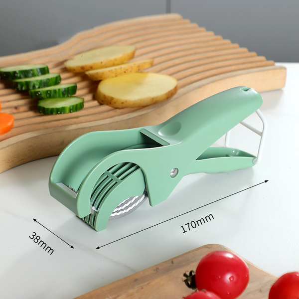 2 Pcs Green 5 Blade Fruit & Vegetable Slicer For Crinkle Cuts Kitchen Gadget Peelers & Slicers