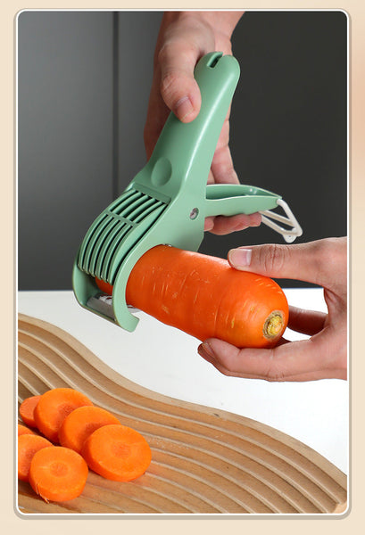 2 Pcs Green 5 Blade Fruit & Vegetable Slicer For Crinkle Cuts Kitchen Gadget Peelers & Slicers