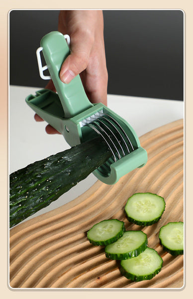 2 Pcs Green 5 Blade Fruit & Vegetable Slicer For Crinkle Cuts Kitchen Gadget Peelers & Slicers