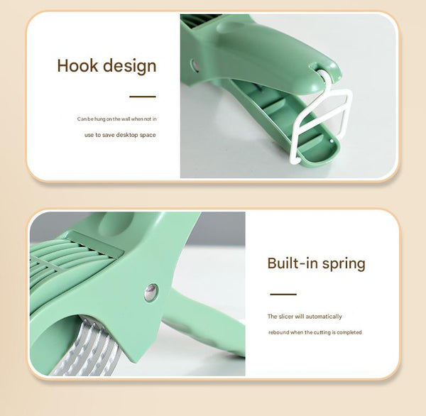 2 Pcs Green 5 Blade Fruit & Vegetable Slicer For Crinkle Cuts Kitchen Gadget Peelers & Slicers