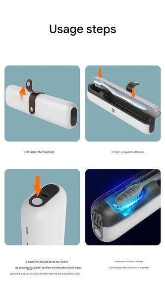 Travel Uvc Toothbrush Sanitizer Box Magnetic Closure Rechargeable Other Travel Accessories