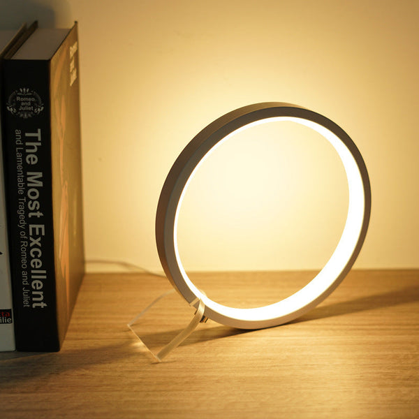 Modern Led Ring Desk Lamp Usb Powered 3 Color Modes Dimmable Lamps