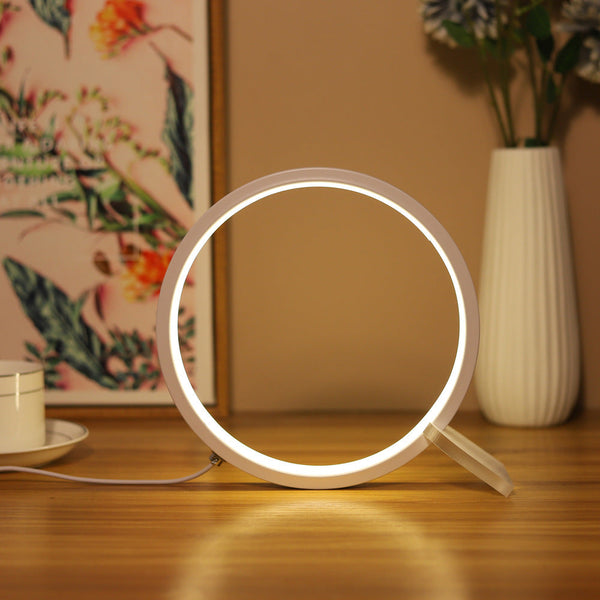 Modern Led Ring Desk Lamp Usb Powered 3 Color Modes Dimmable Lamps