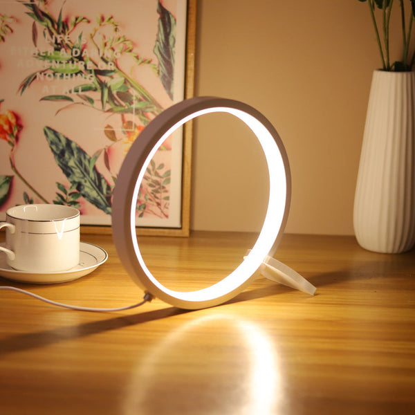 Modern Led Ring Desk Lamp Usb Powered 3 Color Modes Dimmable Lamps