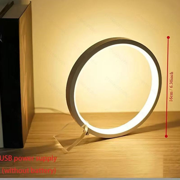 Modern Led Ring Desk Lamp Usb Powered 3 Color Modes Dimmable Lamps