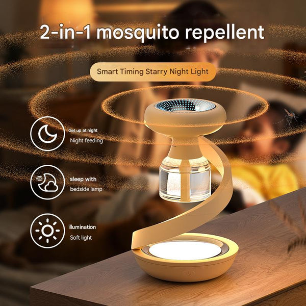 Beige 2 In 1 Mosquito Repellent Lamp & Starry Sky Night Light Projector Projectors