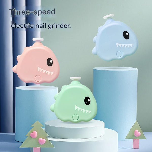 Blue Cute Dinosaur Electric Pet Nail Grinder 3 Speed Low Noise Usb For Dogs & Cats Dog Grooming