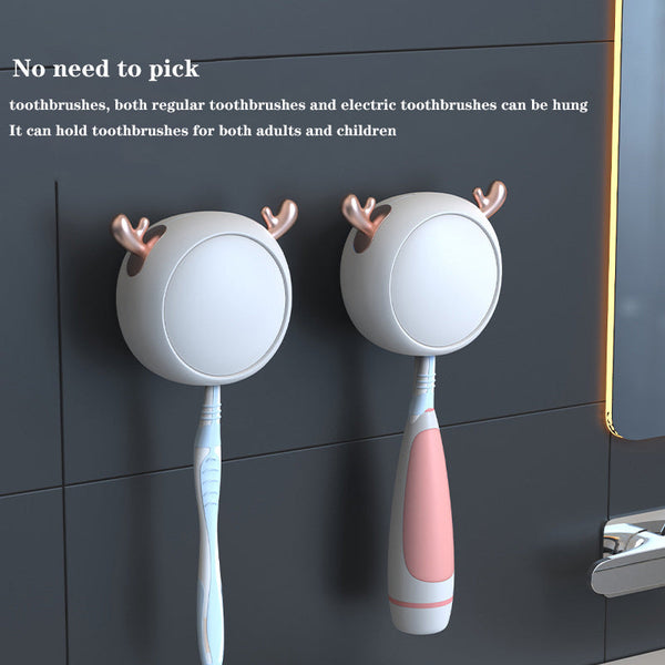 Cute Uv Toothbrush Sanitizer Holder Wall Mounted Portable For Travel (Black Ears Bear) Tumblers & Toothbrush Holders