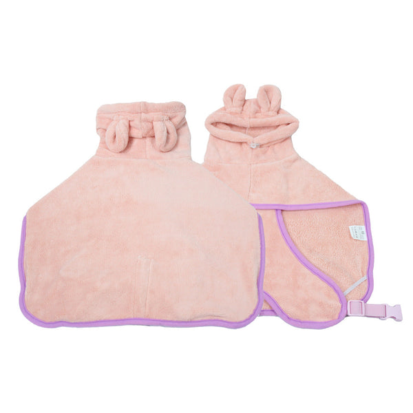 Pink Hooded Dog Bathrobe Super Absorbent Adjustable Fit Cozy Pet Towel (Size : Xs) Dog Grooming