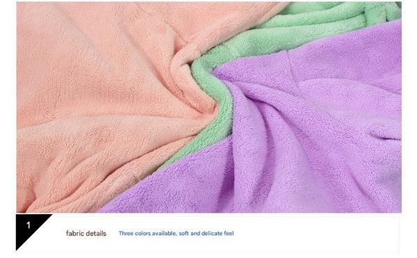 Purple Hooded Dog Bathrobe Super Absorbent Adjustable Fit Cozy Pet Towel (Size : M) Dog Grooming