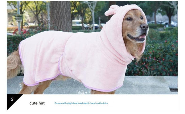 Purple Hooded Dog Bathrobe Super Absorbent Adjustable Fit Cozy Pet Towel (Size : M) Dog Grooming