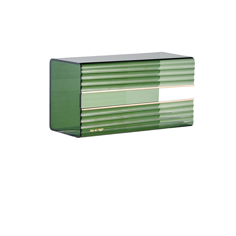 Elosung Transparent Green Light Luxury Tissue Box Single Pack 21Cm*11.1Cm*9.1Cm Tissue Box Covers