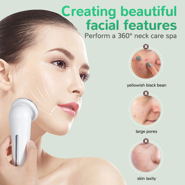 Cold Photon Led Light Therapy Facial Massager Ems Hot Compress Skin Rejuvenation Wand Anti Aging Products