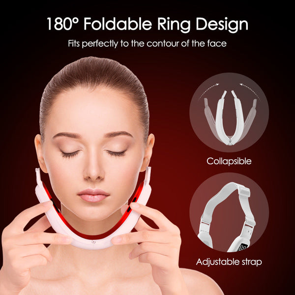 Smart V Shape Face Sculpting Device 5 Led Lights 15 Intensities Hot Compress Vibration Anti Aging Products