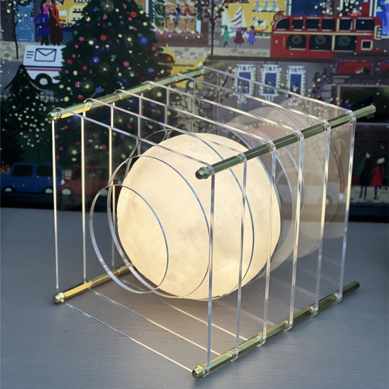 Minimalist Layered Acrylic Moon Lamp Usb Touch Dimmable (Transparent Lamp) Lamps