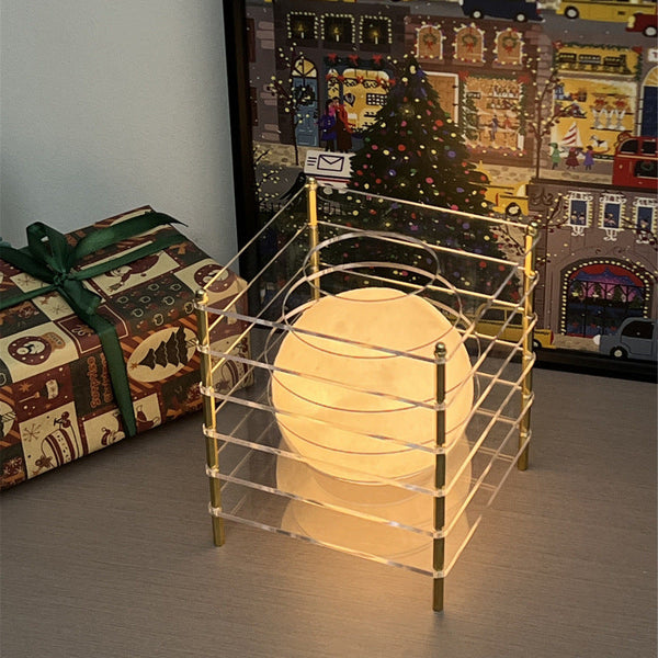 Minimalist Layered Acrylic Moon Lamp Usb Touch Dimmable (Transparent Lamp) Lamps
