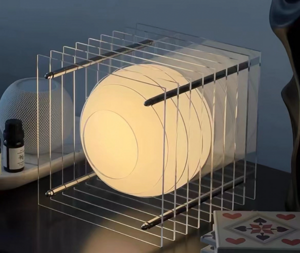 Minimalist Layered Acrylic Moon Lamp Usb Touch Dimmable (Transparent Lamp) Lamps