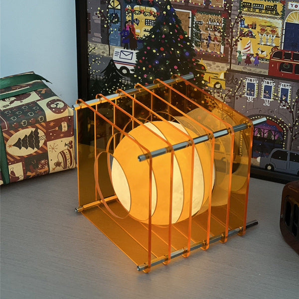 Minimalist Layered Acrylic Moon Lamp Usb Touch Dimmable (Sunset Orange Lamp) Lamps