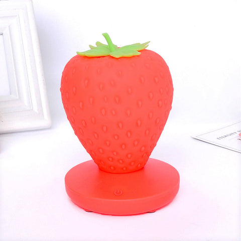 Red Cute Silicone Strawberry Night Light Usb Rechargeable Touch Control Night Lights