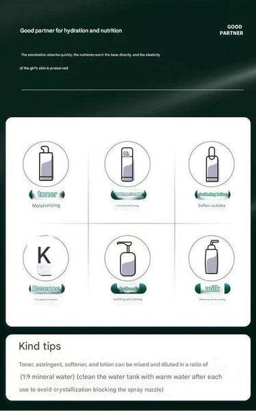 White Dual Nozzle Nano Facial Mister Usb Rechargeable Hydrating Spray Facial Cleansing Devices