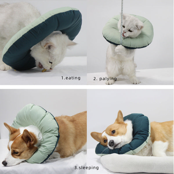 Green Soft Elizabethan Collar For Pets Comfortable Recovery Aid L Dog Collars