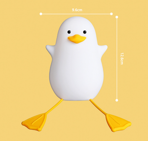 Cute Gull Silicone Night Light Tap Control Usb Rechargeable Kids Bedroom (Colorful Yellow Beak) Night Lights