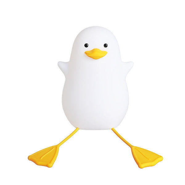 Cute Gull Silicone Night Light Tap Control Usb Rechargeable Kids Bedroom (Warm Three Speed Yellow Mouth) Night Lights