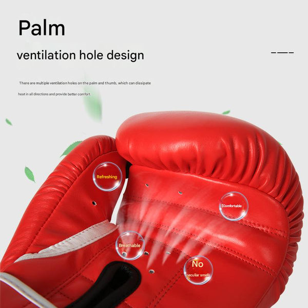 Blue And Silver Durable 10Oz Pu Leather Boxing Gloves Padded & Ventilated For Training Gloves Boxing