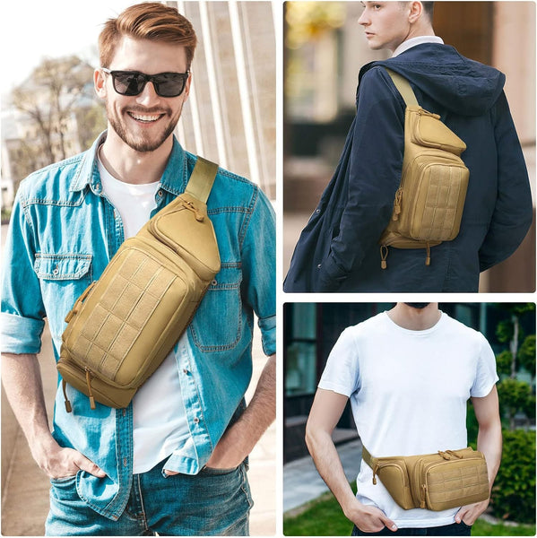 Black Rugged Tactical Waist Pack Molle Outdoor Fanny Bag For Hiking Cycling & Travel Waist Packs & Bags