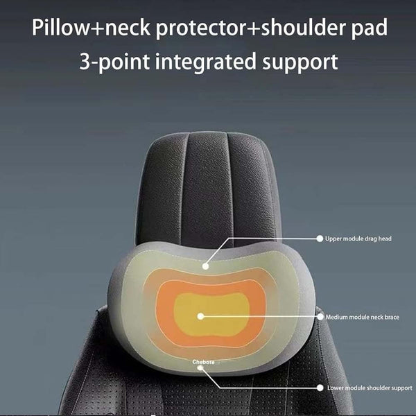 Black Ergonomic Memory Foam Car Headrest & Lumbar Support Cushion Set Driving Comfort Neck Back Pillow Pillows