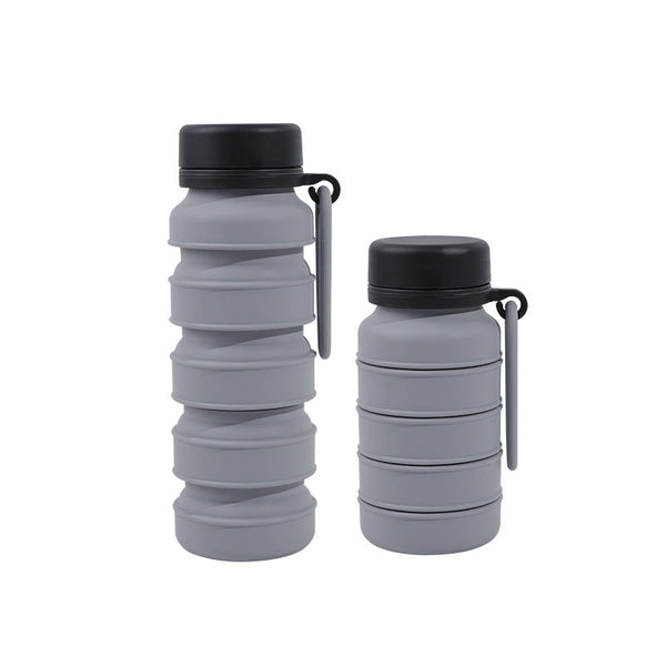 Black Collapsible Silicone Water Bottle 510Ml Portable Food Grade Travel & Sports Drink Flask Water Bottles & Vacuum Flasks