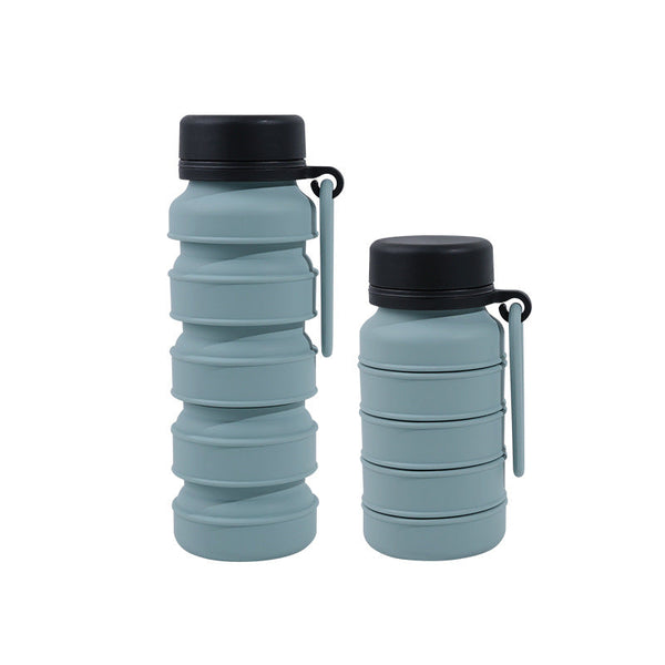 Black Collapsible Silicone Water Bottle 510Ml Portable Food Grade Travel & Sports Drink Flask Water Bottles & Vacuum Flasks